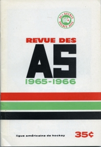 Quebec Aces 1965-66 game program