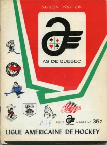 Quebec Aces 1967-68 game program