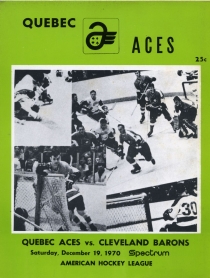 Quebec Aces 1969-70 game program