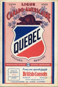 Quebec Beavers 1934-35 game program