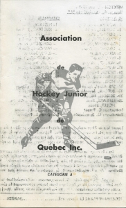 Quebec Jr. Aces 1960-61 game program