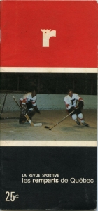 Quebec Remparts 1969-70 game program