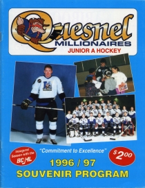 Quesnel Millionaires 1996-97 game program