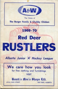 Red Deer Rustlers 1969-70 game program
