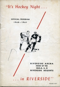 Riverside Regents 1960-61 game program