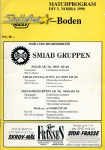 Skelleftea AIK 1990-91 game program