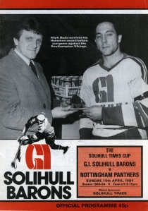 Solihull Barons 1983-84 game program