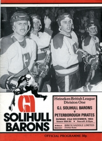 Solihull Barons 1984-85 game program