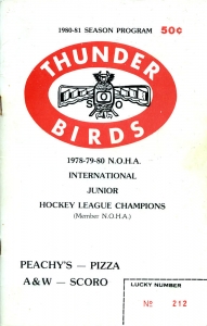 Soo Thunderbirds 1980-81 game program
