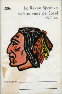 Sorel Black Hawks 1972-73 game program
