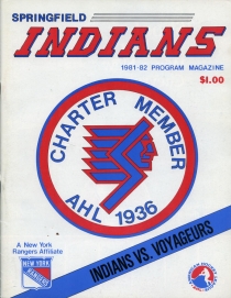 Springfield Indians 1981-82 game program