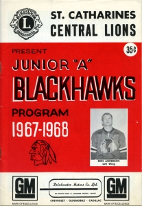 St. Catharines Black Hawks 1967-68 game program
