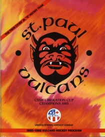 St. Paul Vulcans 1985-86 game program