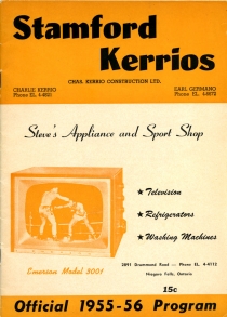 Stamford Kerrios 1955-56 game program