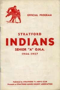 Stratford Indians 1956-57 game program