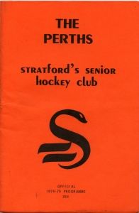 Stratford Perths 1974-75 game program
