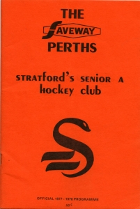 Stratford Perths 1977-78 game program