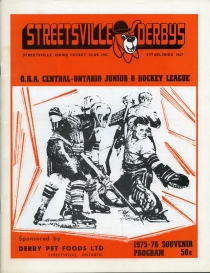 Streetsville Derbys 1975-76 game program