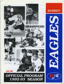 Surrey Eagles 1992-93 game program