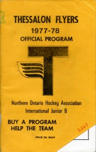 Thessalon Flyers 1977-78 game program