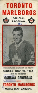 Toronto Marlboros 1967-68 game program