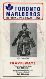 Toronto Marlboros 1972-73 game program
