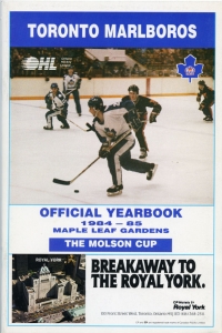 Toronto Marlboros 1984-85 game program