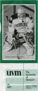U. of Vermont 1992-93 game program