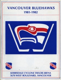 Vancouver Bluehawks 1981-82 game program