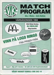 Vasby IK 1993-94 game program