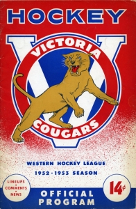 Victoria Cougars 1952-53 game program