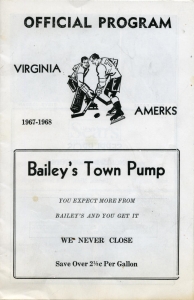 Virginia Amerks 1967-68 game program