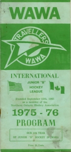 Wawa Travellers 1975-76 game program