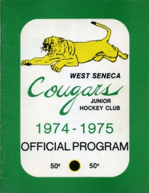West Seneca Cougars 1974-75 game program