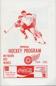 Weyburn Red Wings 1974-75 game program