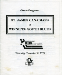 Winnipeg South Blues 1995-96 game program