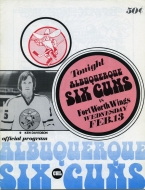Albuquerque Six-Guns 1973-74 program cover