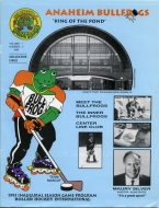 Anaheim Bullfrogs 1992-93 program cover