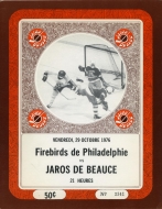 Beauce Jaros 1976-77 program cover