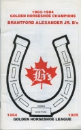 Brantford Alexanders Jr. B's 1984-85 program cover