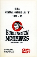 Burlington Mohawks 1974-75 program cover