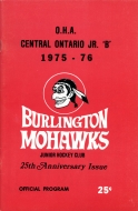 Burlington Mohawks 1975-76 program cover