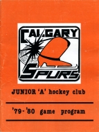 Calgary Spurs 1979-80 program cover