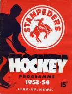 Calgary Stampeders 1953-54 program cover