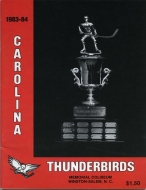Carolina Thunderbirds 1983-84 program cover