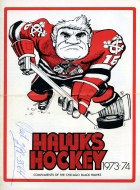 Chicago Blackhawks 1973-74 program cover