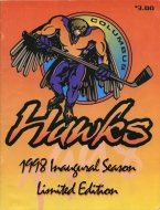 Columbus Hawks 1997-98 program cover