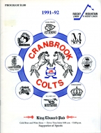 Cranbrook Colts 1991-92 program cover
