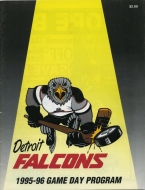 Detroit Falcons 1995-96 program cover
