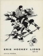 Erie Lions 1970-71 program cover